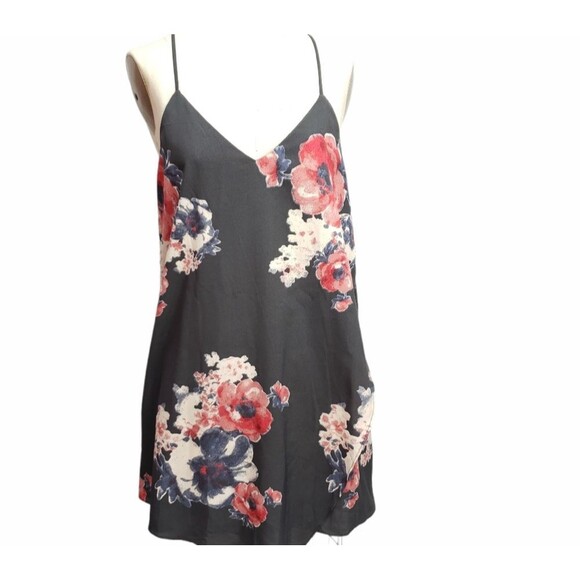 Free People Black Crepe Floral Faux Wrap Dress XSMALL - Picture 3 of 13